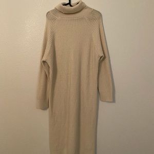 KOREAN TURTLE NECK MIDI DRESS